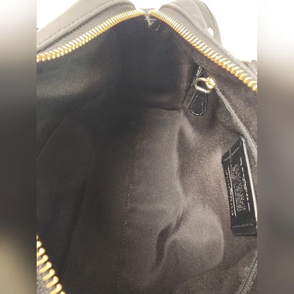Coach Brown/Black Signature Coated Canvas and Leather Mini Bennett Satchel